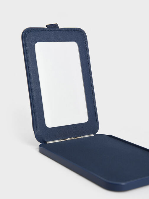 Cyrus Leather Bi-Fold Card Holder, Navy, hi-res