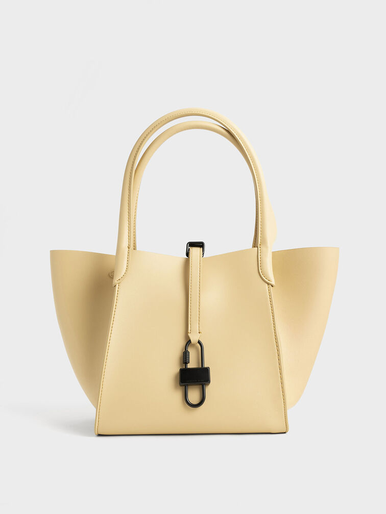 Balta Belted Tote Bag, Beige, hi-res