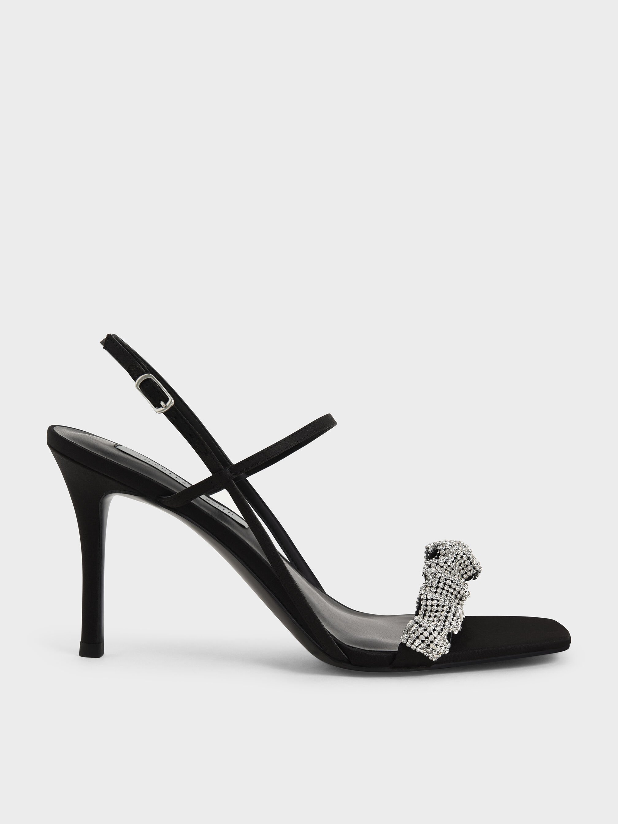 Cristina Cross Strap Embellished Heels - Green | Rag & Co. | Wolf & Badger