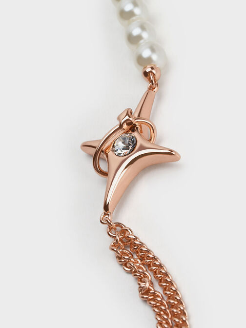 Estelle Star & Pearl Choker Necklace, Rose Gold, hi-res