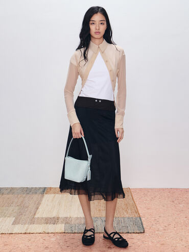 Sac seau matelass&eacute; Duo avec cha&icirc;ne, bleu layette, hi-res