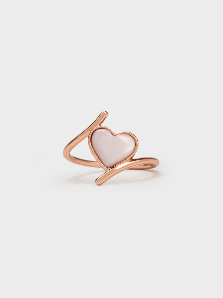 Annalise Heart Stone Ring, Rose Gold, hi-res