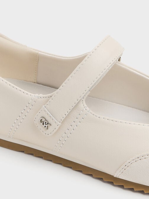 Jace Leather & Suede Mary Jane Sneakers, Chalk, hi-res