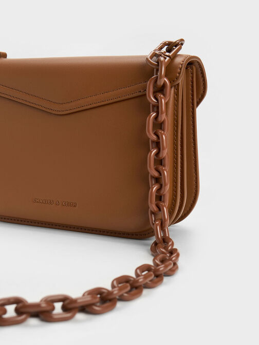 Camelia Envelope Crossbody Bag, Chocolate, hi-res