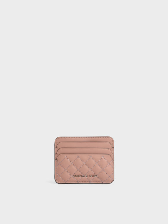 Cleo Quilted Card Holder, Blush, hi-res