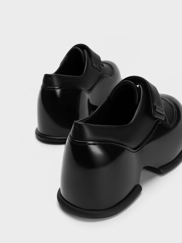 Pixie Patent Platform Loafers, Black, hi-res