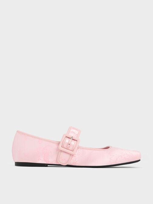 Clementine Recycled Polyester Mary Jane Flats, Light Pink, hi-res