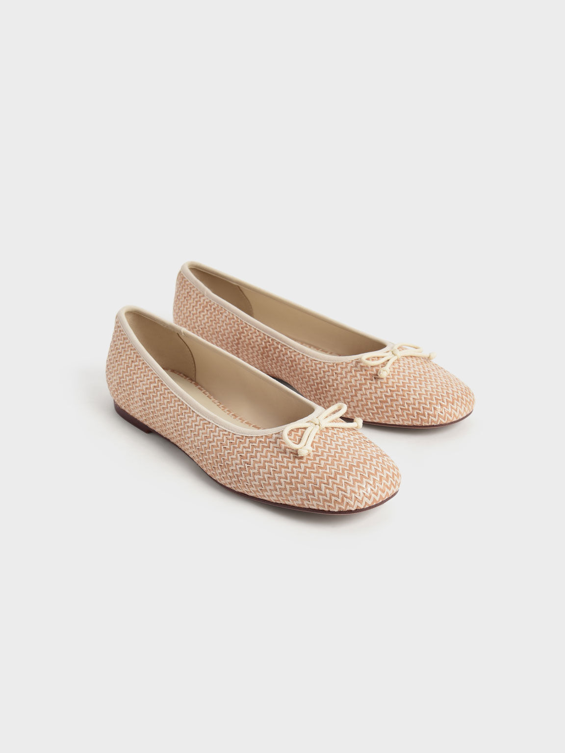 Bow Ballerina Pumps, Beige, hi-res