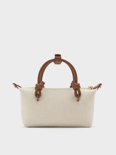 Sammie Canvas Knotted-Handle Tote Bag, Chocolate, hi-res