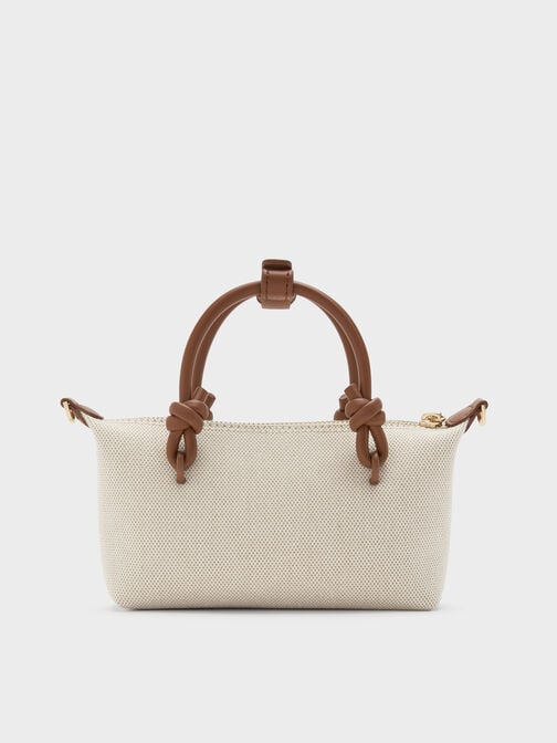 Sammie Canvas Knotted-Handle Tote Bag, Chocolate, hi-res