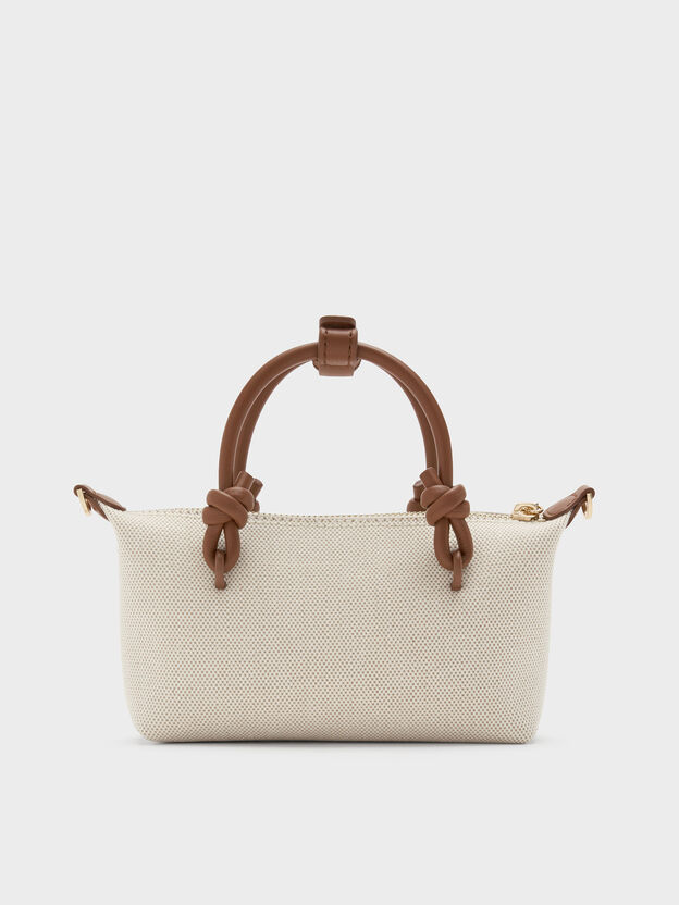 Sammie Canvas Knotted-Handle Tote Bag, Chocolate, hi-res