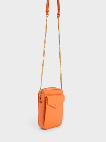 Bonnie Padded Phone Pouch, Orange, hi-res