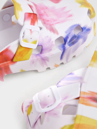 Mules de plataforma con hebilla estampada Mae, Multicolor, hi-res