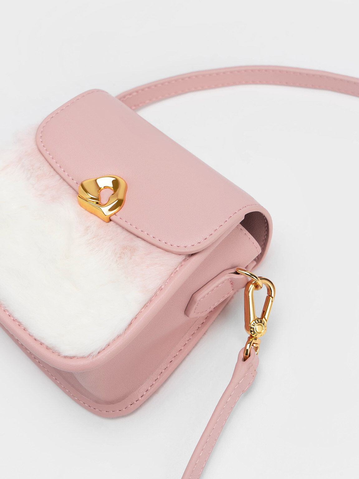 Moira Furry Braided Handle Pouch, Light Pink, hi-res