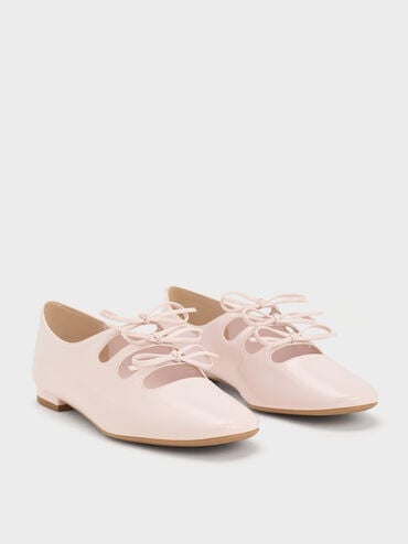 Dorri Triple-Bow Ballet Flats, Pink, hi-res