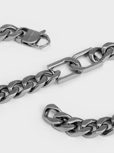 Gabine Chain-Link Choker Necklace, Black, hi-res