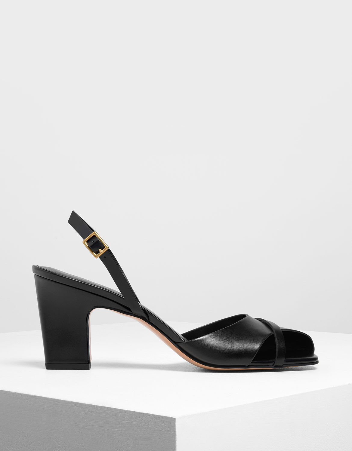 black peep toe shoe