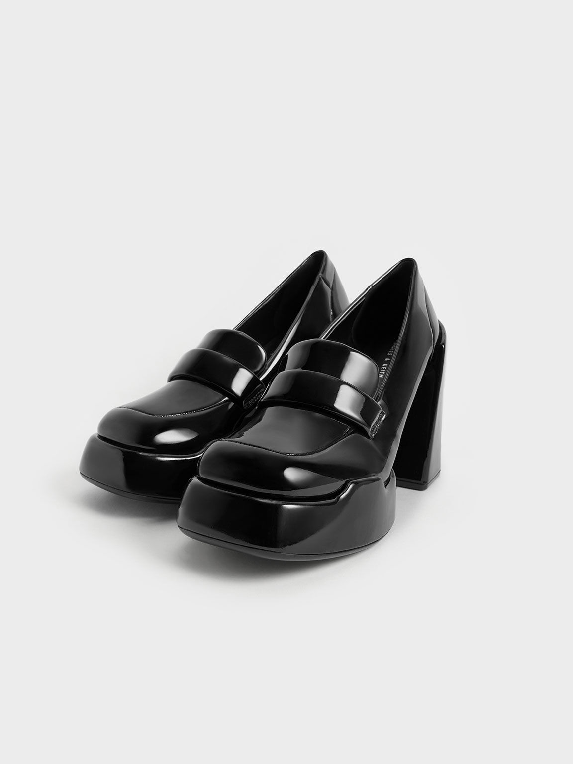Lula Patent Loafer Pumps, Black, hi-res
