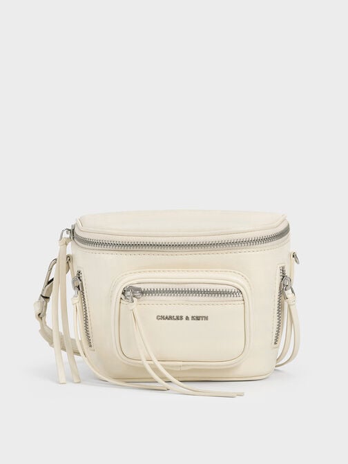 Xylia Multi-Zip Crossbody Bag, Cream, hi-res