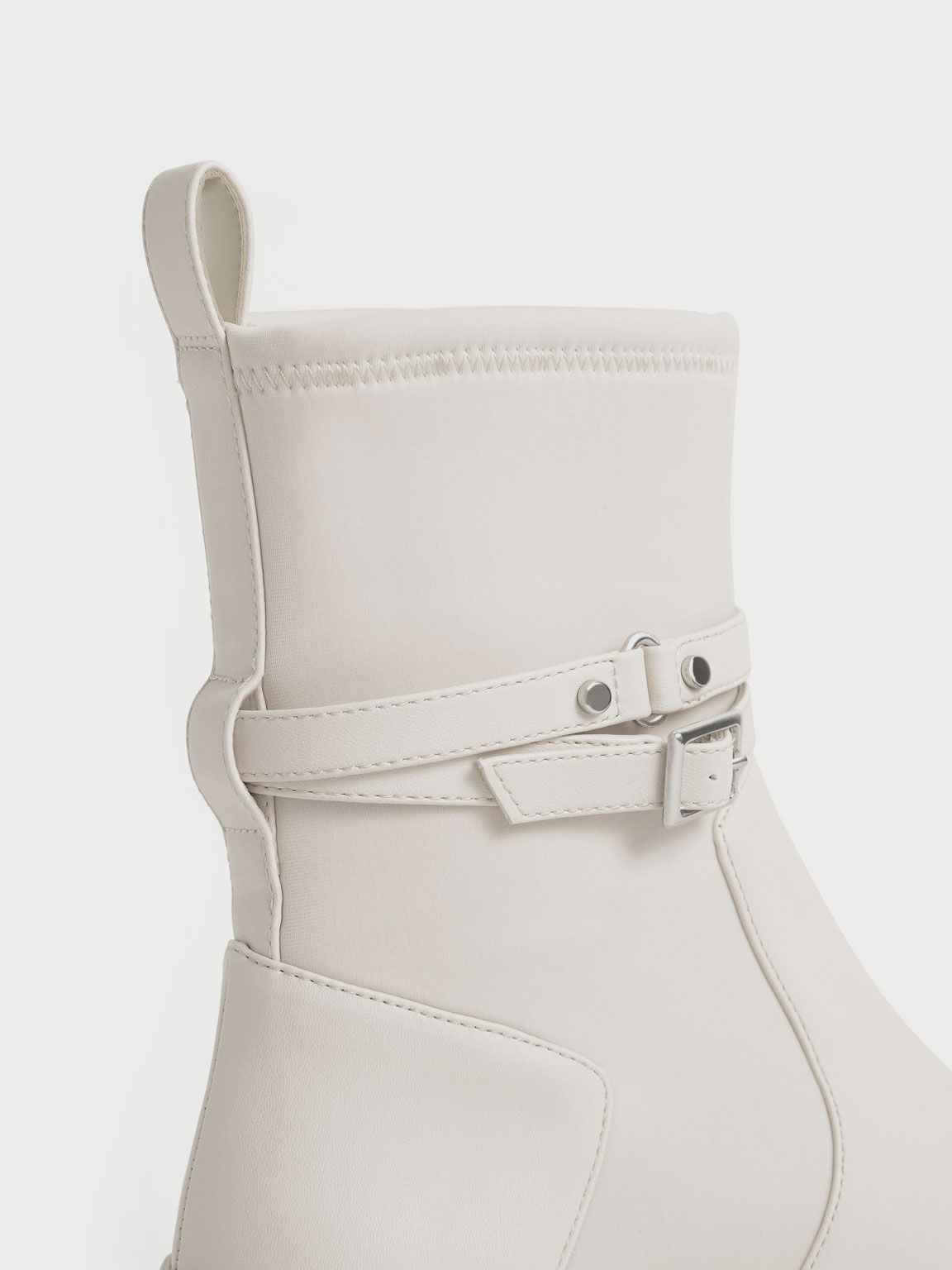 Slip-On Platform Ankle Boots, Chalk, hi-res