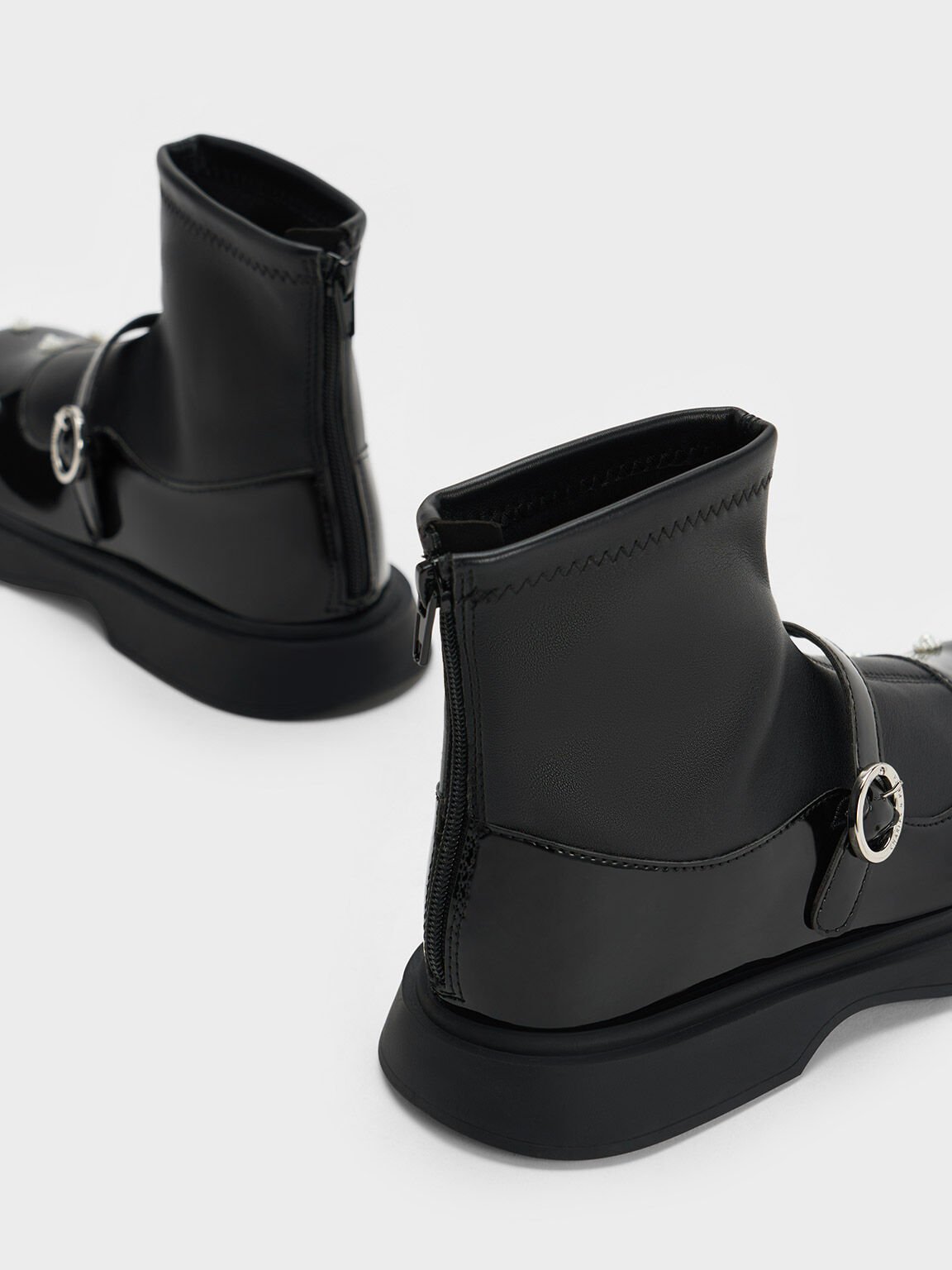 Girls black hot sale patent boots