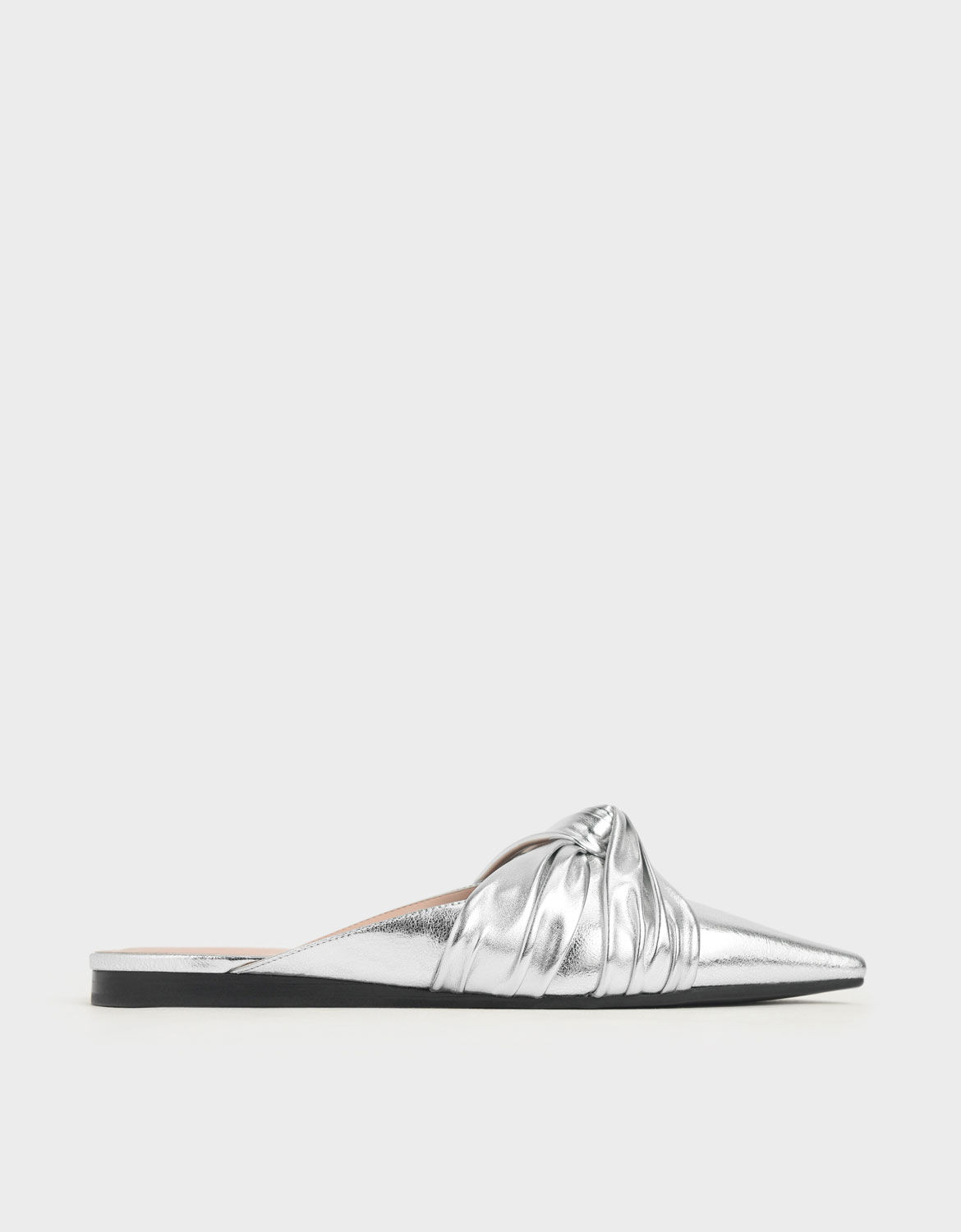 silver loafer mules