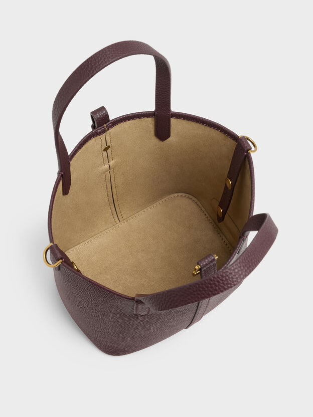 Beryl Belted Bucket Bag, Wineberry Red, hi-res