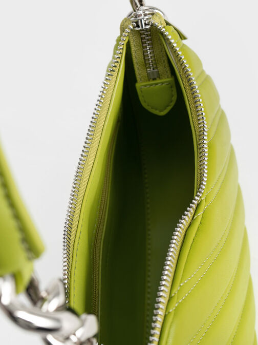 Freja Curved Panelled Bag, Lime, hi-res