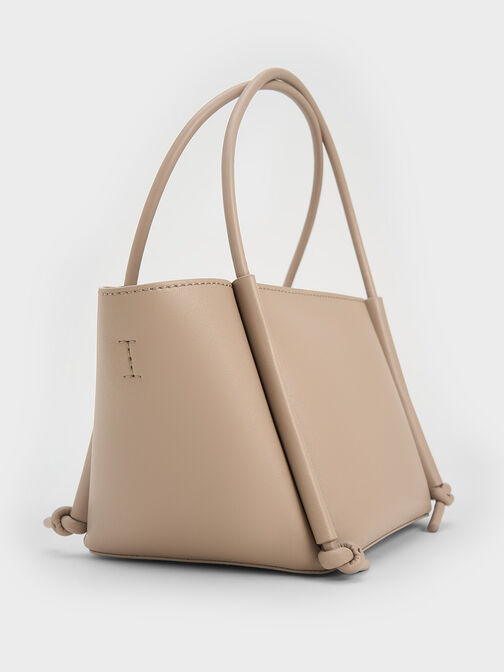 Elora Elongated-Handle Tote Bag, Taupe, hi-res