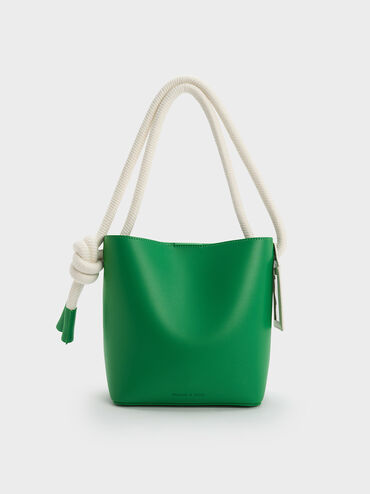 Gwiana Knotted Bucket Bag, Green, hi-res