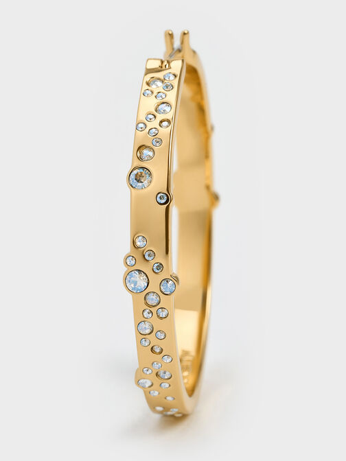 Reverie Crystal Large Hoop Earrings, Gold, hi-res