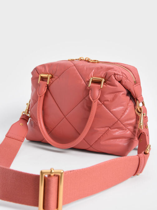 Paffuto Quilted Tote Bag, Coral, hi-res