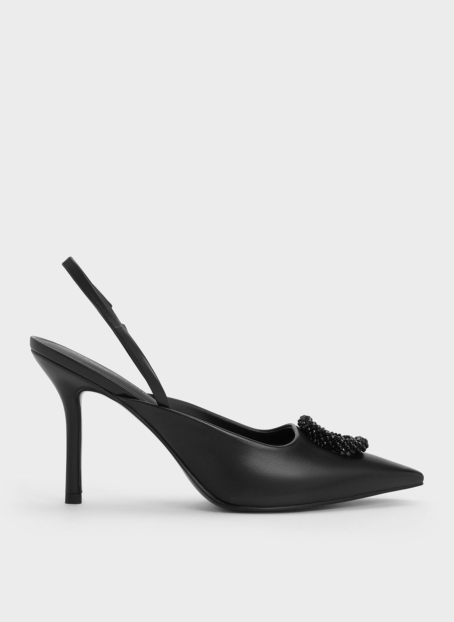 Adrizzlein Womens Slingback Heeled Pumps Closed Round