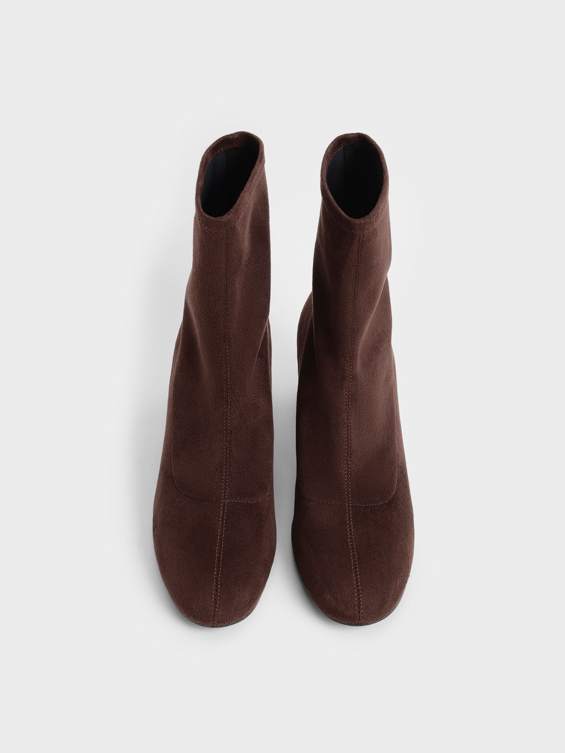 Dark Brown Textured Stitch-Trim Ankle