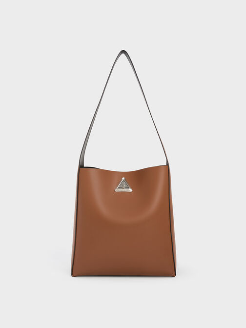Trice Metallic Accent Large Hobo Bag, Cognac, hi-res