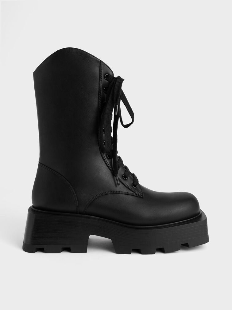 Sabra Lace-Up Ankle Boots, Black, hi-res