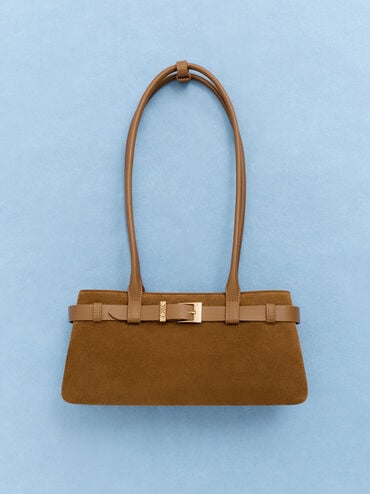 Jody 麂皮肩背包, 暖紅棕, hi-res