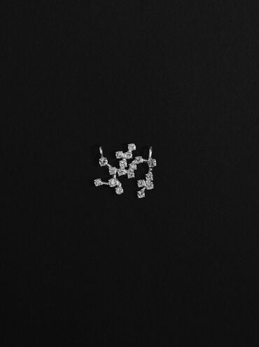 Sagittarius Crystal Charm, Silver, hi-res