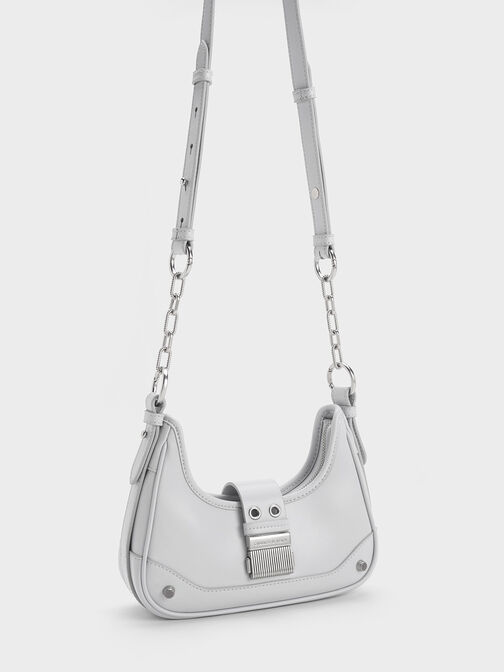 Winslet Belted Hobo Bag, Light Grey, hi-res