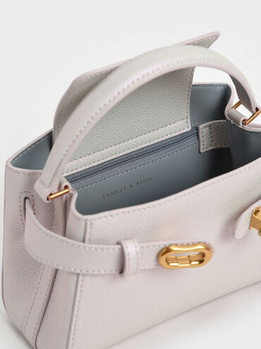 Aubrielle Belted Top Handle Bag, Pearl, hi-res