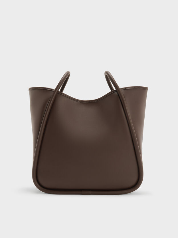 Bolso tote holgado tubular Lyla, Espresso Brown, hi-res