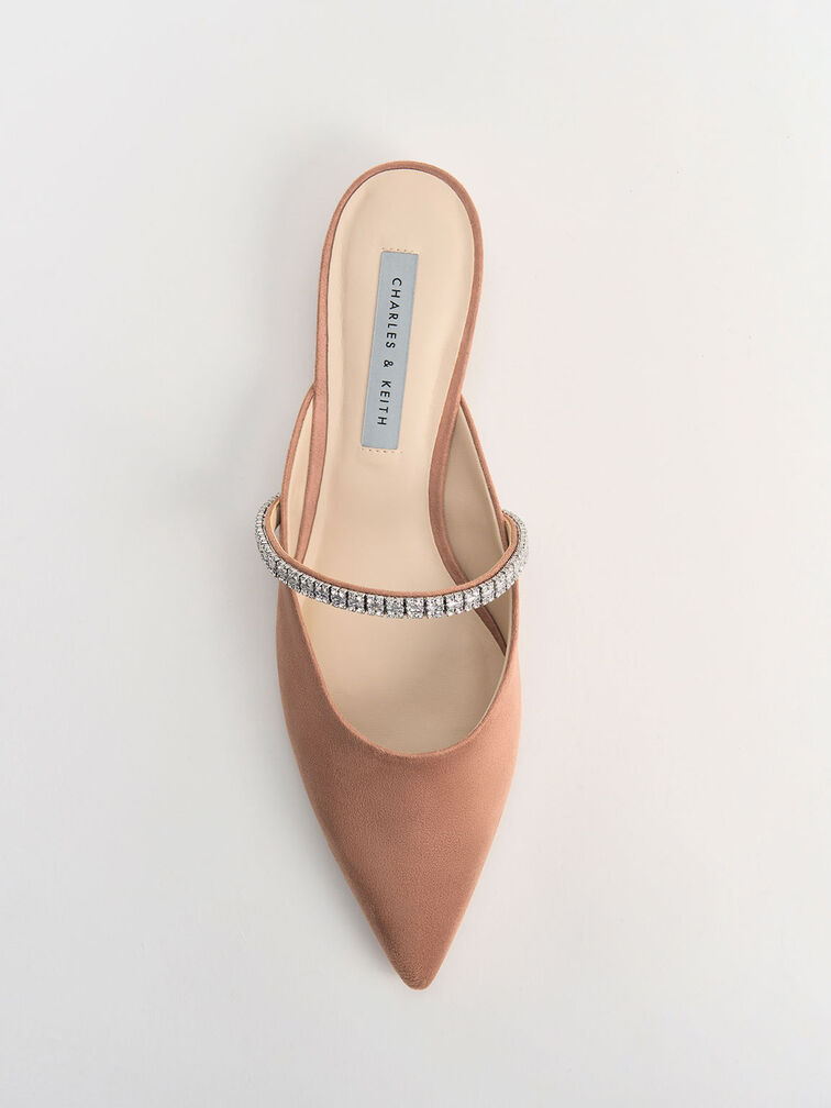 Ambrosia Gem-Embellished Slip-On Flats, Nude, hi-res