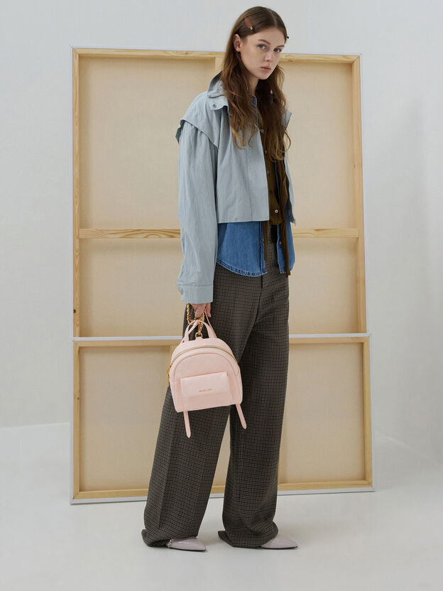 Alva Quilted Front-Pocket Backpack, Soft Pink, hi-res