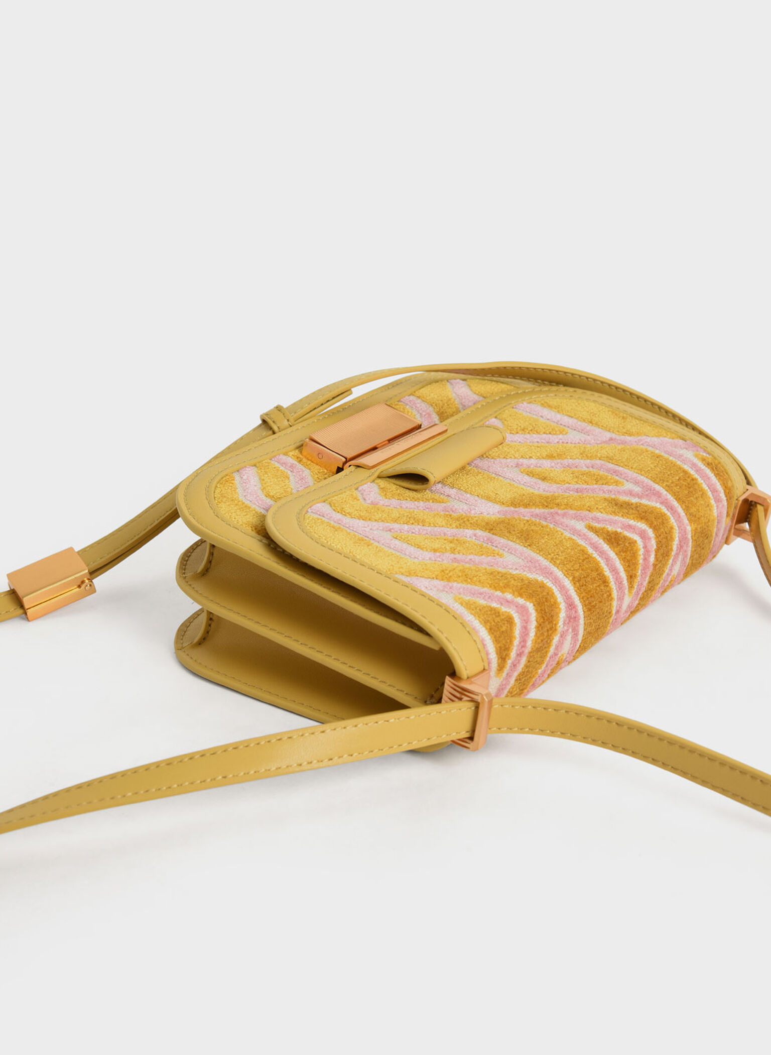 Charlot Jacquard Printed Bag, Mustard, hi-res