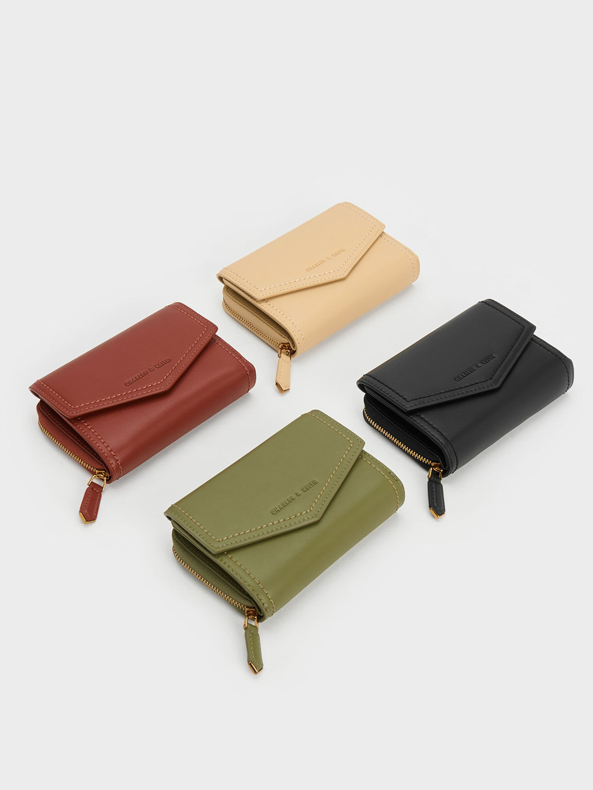 CHARLES&KEITH Stitch Trim Envelope Wallet ウォレット/送料込 Black Stitch Trim Envelope Wallet - CHARLES & KEITH