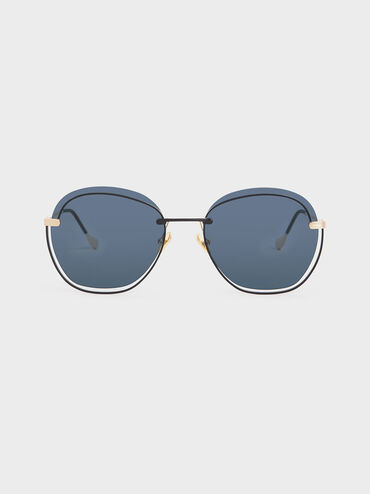 Cut Out Butterfly Sunglasses, Dark Blue, hi-res