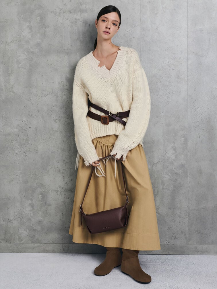 Sac à bandoulière souple à boucle Larsen, Plum, hi-res