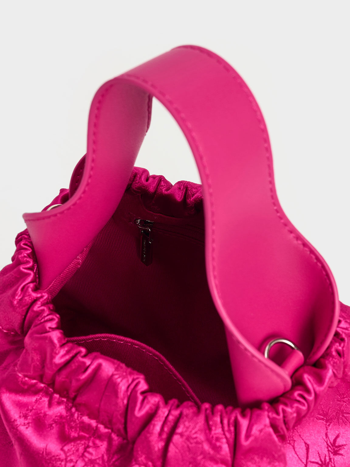 Fuchsia Mini Alcott Scarf Handle Quilted Bag - CHARLES & KEITH IN