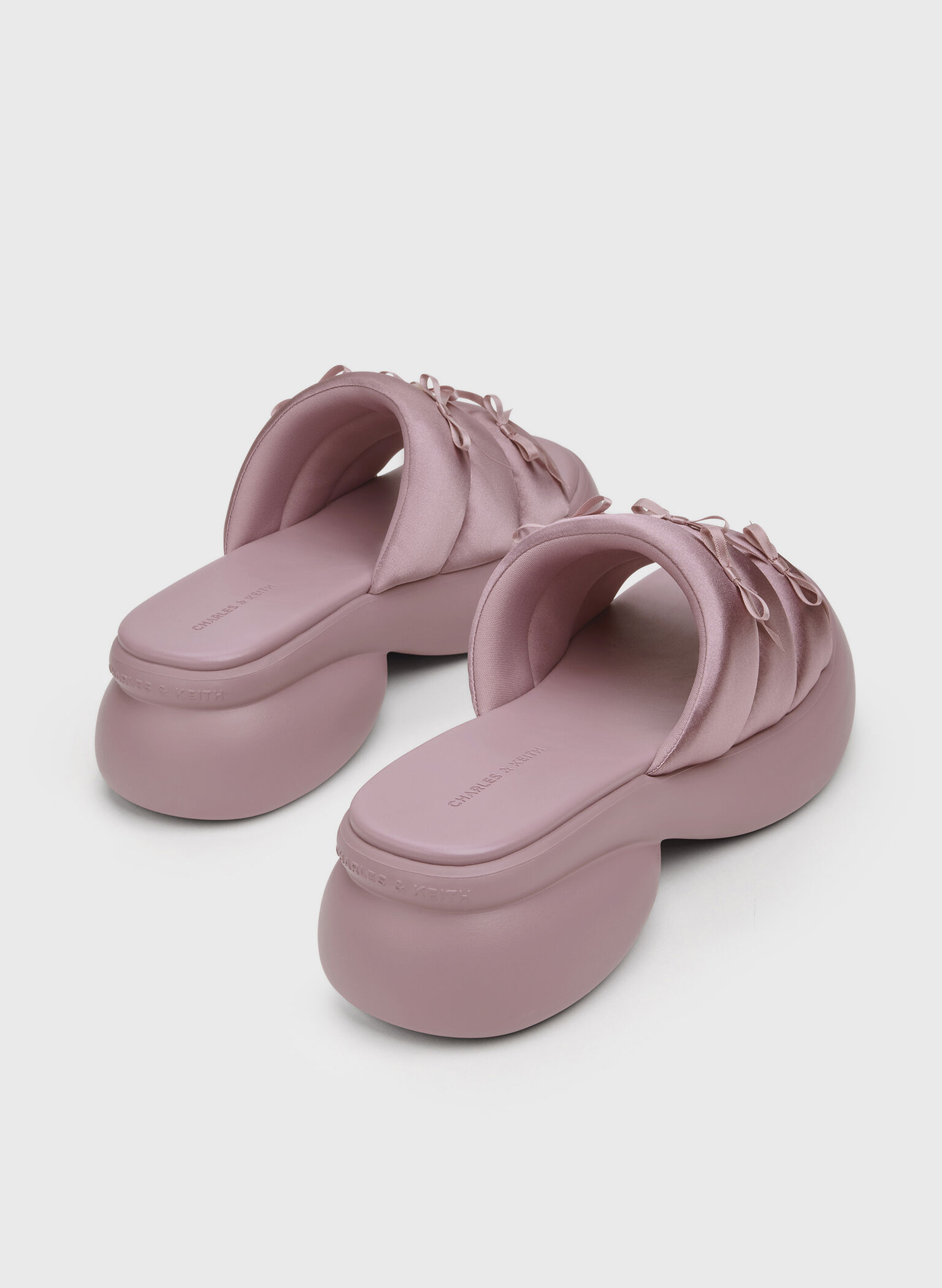 Recycled Polyester Bow Puffy Sports Sandals, Pink, hi-res