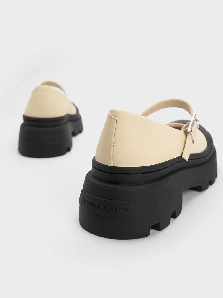 Two-Tone Platform Mary Janes, Chalk, hi-res